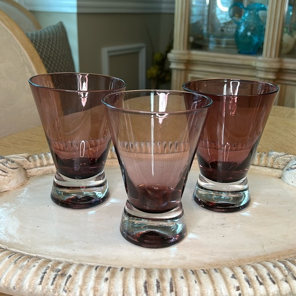 Other - Hand Blown Stemless Martini Glasses (3)